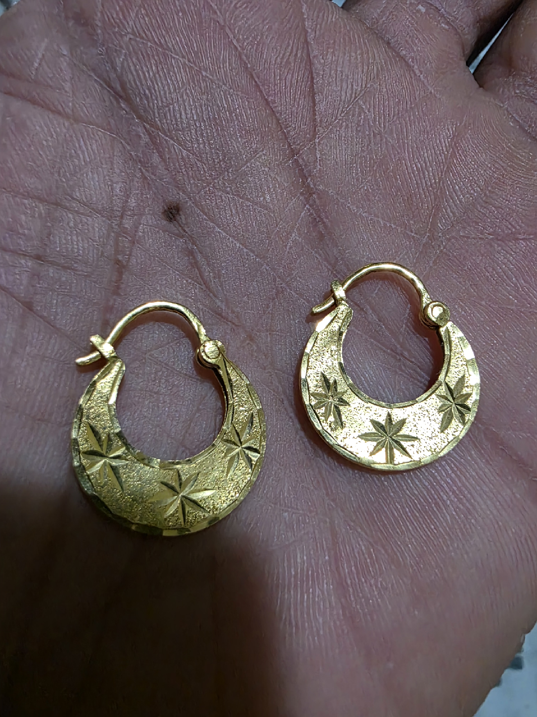 GOLD HOOP EARRINGS✨️ (Custom engraved Gold Nattiyan )✨️