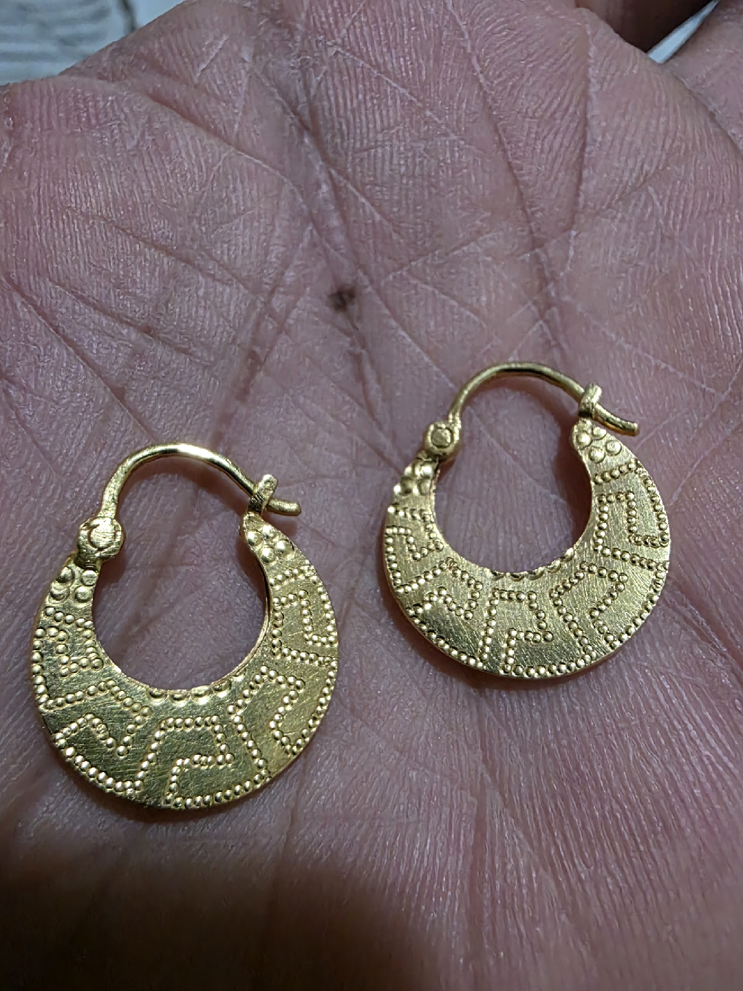 GOLD HOOP EARRINGS✨️ (Custom engraved Gold Nattiyan )✨️ - photo 2
