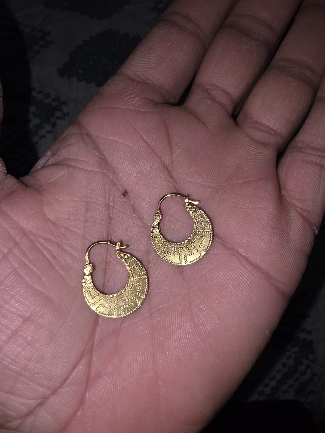 GOLD HOOP EARRINGS✨️ (Custom engraved Gold Nattiyan )✨️ - photo 3