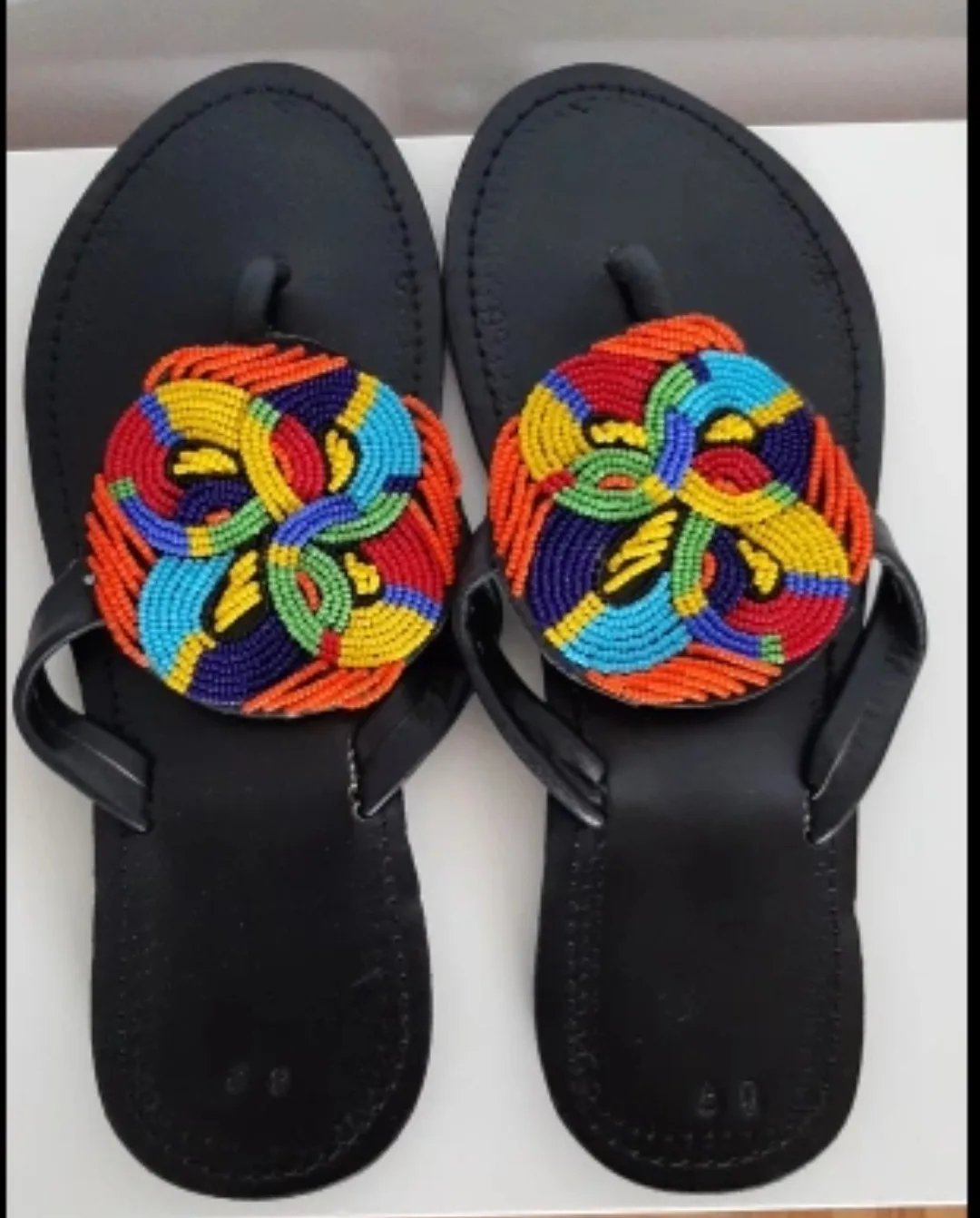 Handmade African Beaded Sandals thumbnail