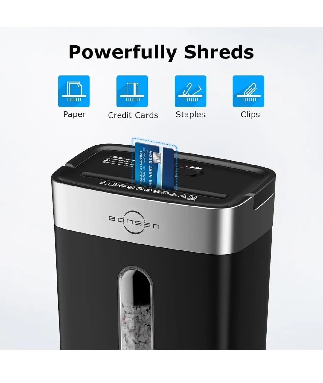 Bonsen 10-Sheet Cross-Cut Shredder - 15 Litres image indicator(4)