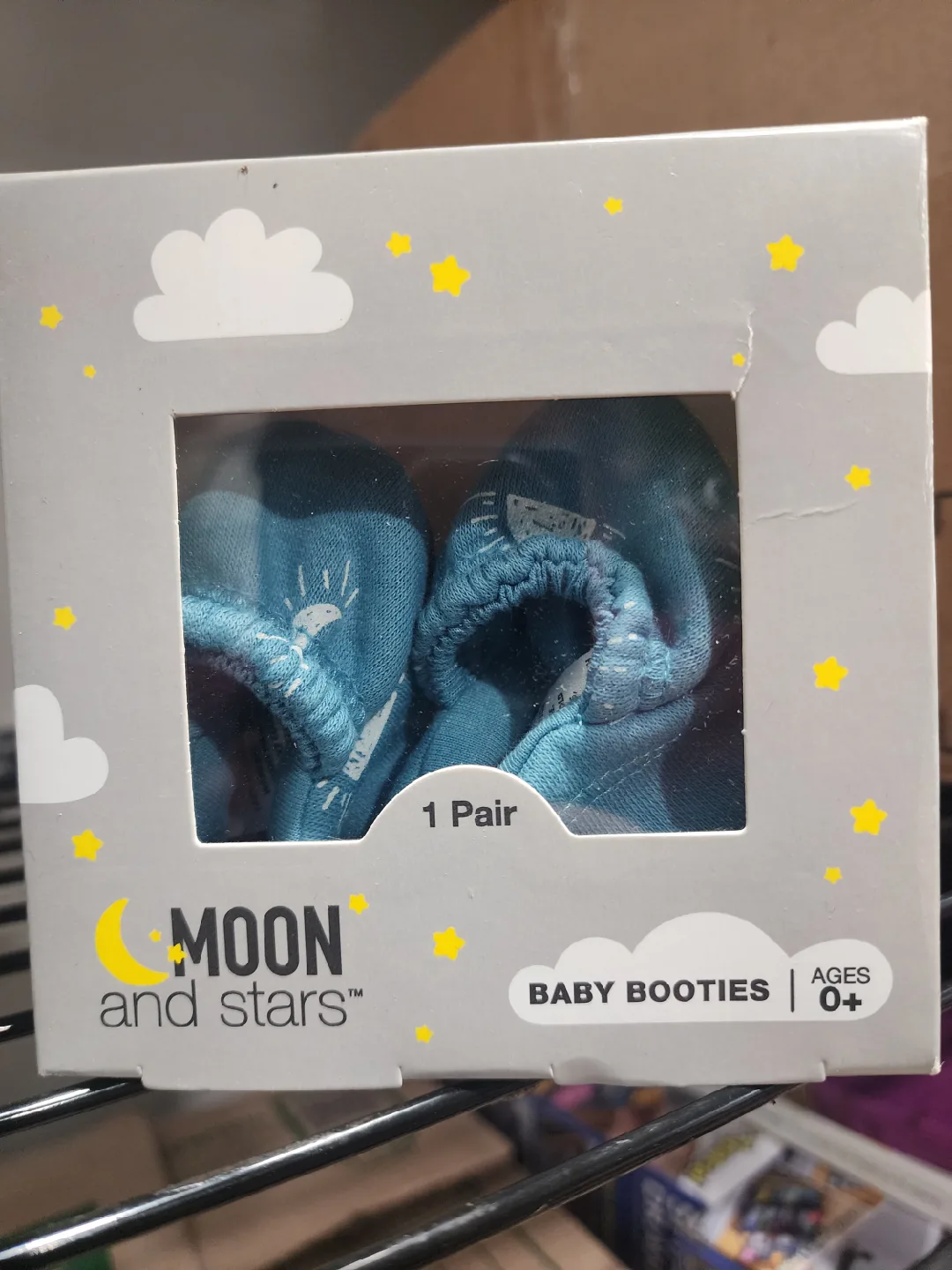 Blue Moon and Stars Baby Booties, New in Box thumbnail