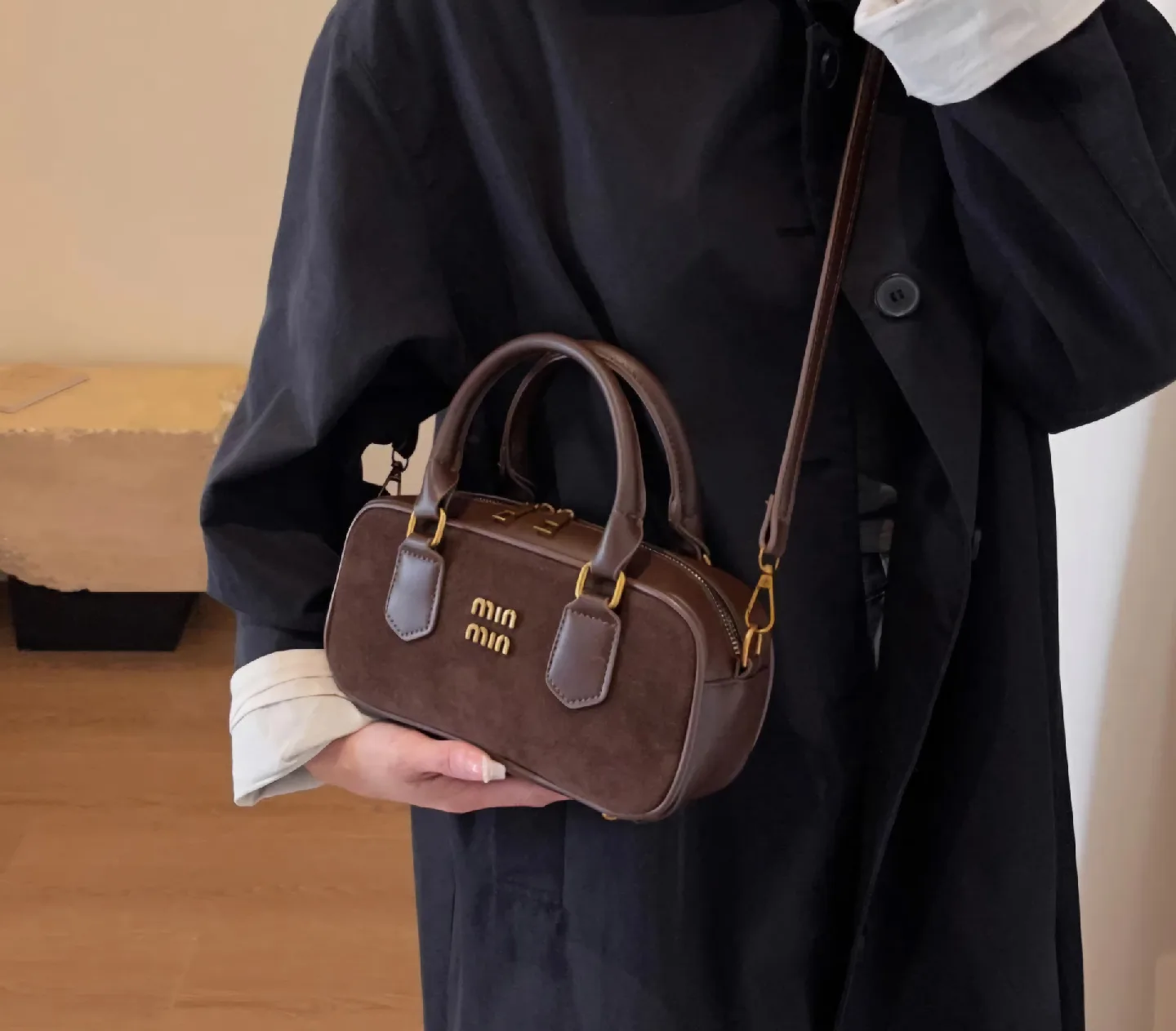 Miu Miu Brown Suede Handbag image indicator(7)
