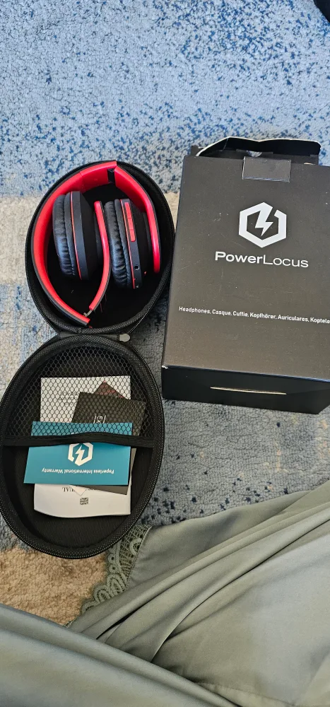 PowerLocus Headphones - Red and Black thumbnail