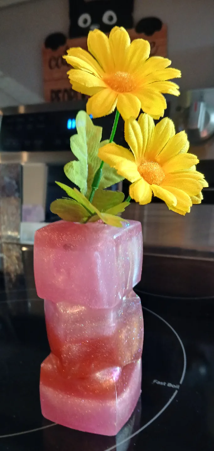 Decorative Pink Resin Vase. Made by Cheryl thumbnail