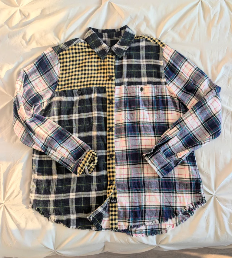RAILS soft flannel plaid checkered button up top thumbnail