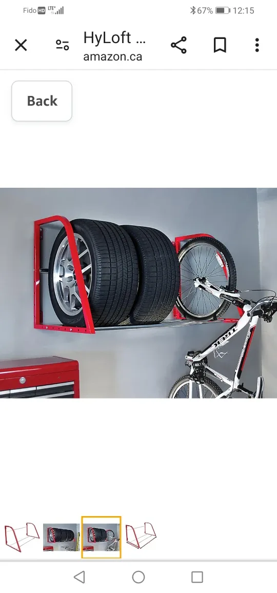 HyLoft TireLoft Wall Mount Tire Rack, Red image indicator(2)