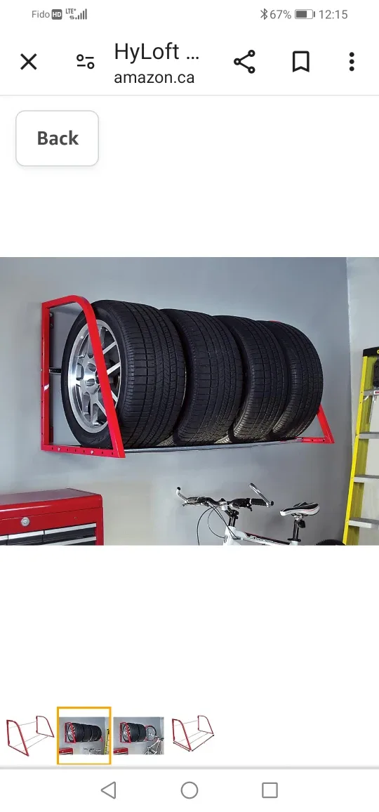 HyLoft TireLoft Wall Mount Tire Rack, Red image indicator(3)