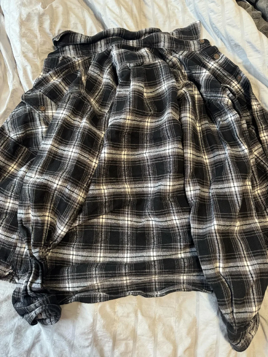 JACHS Flannel Shirt - Black & White, Size M image indicator(2)