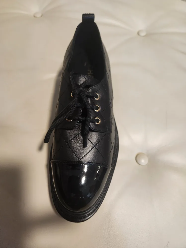 Chanel Black Leather Platform Oxfords image indicator(5)