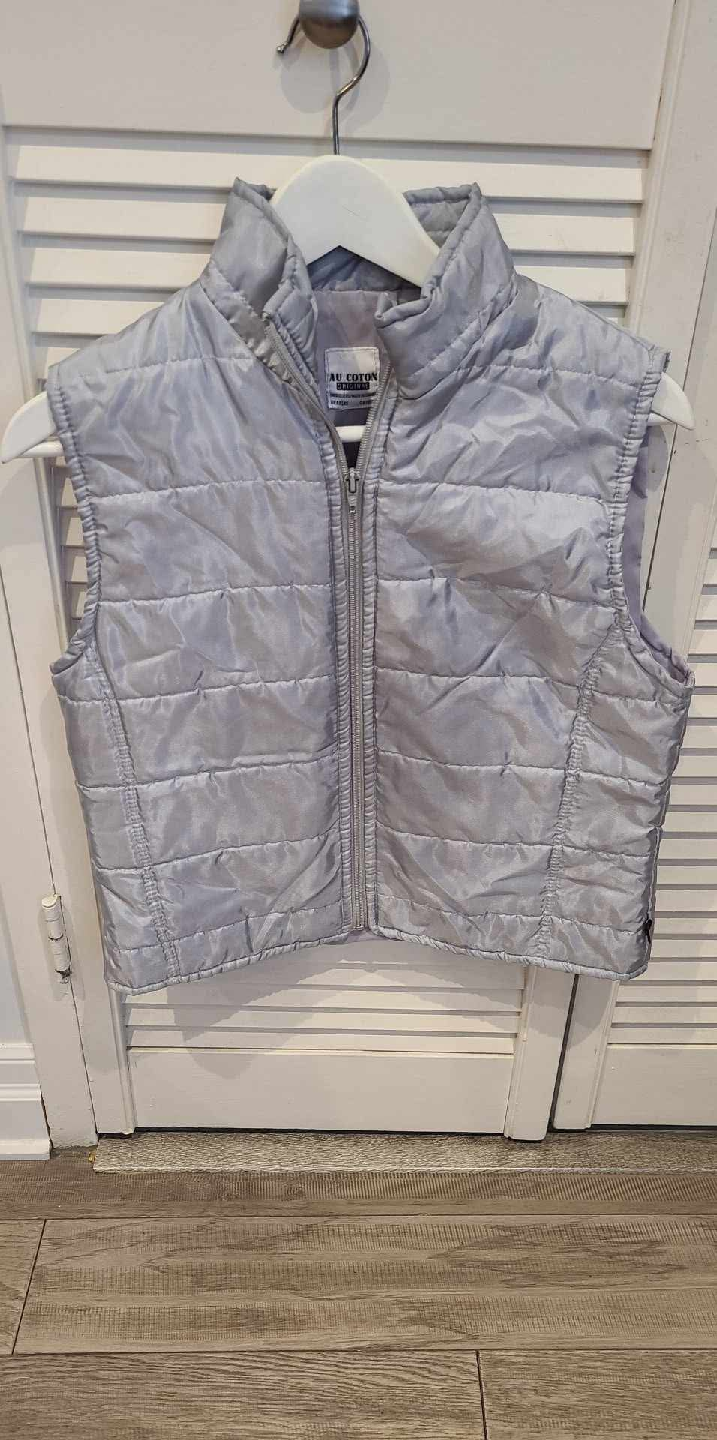 Silver Puffer Vest size medium