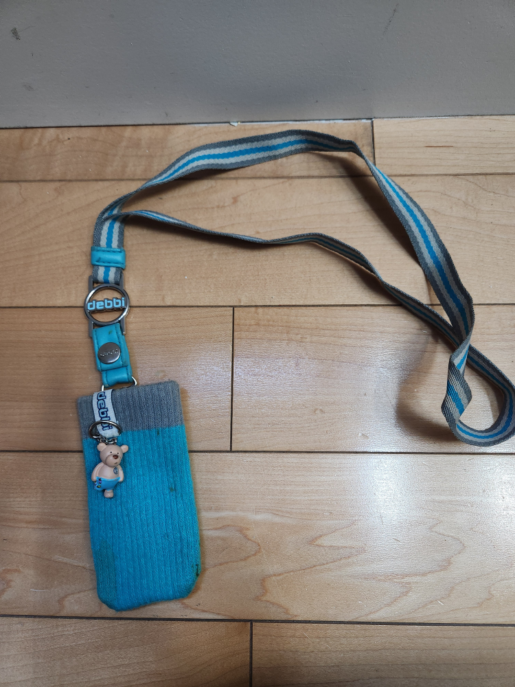 Debbi Blue/Grey Sock Bag With Lanyard - photo 3