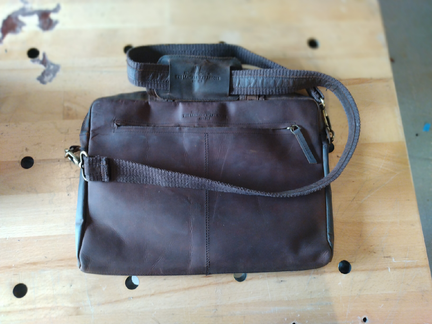 Leather Warehouse Brown Leather Messenger Bag