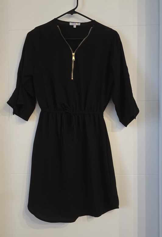 Black Dress with Zipper Detail