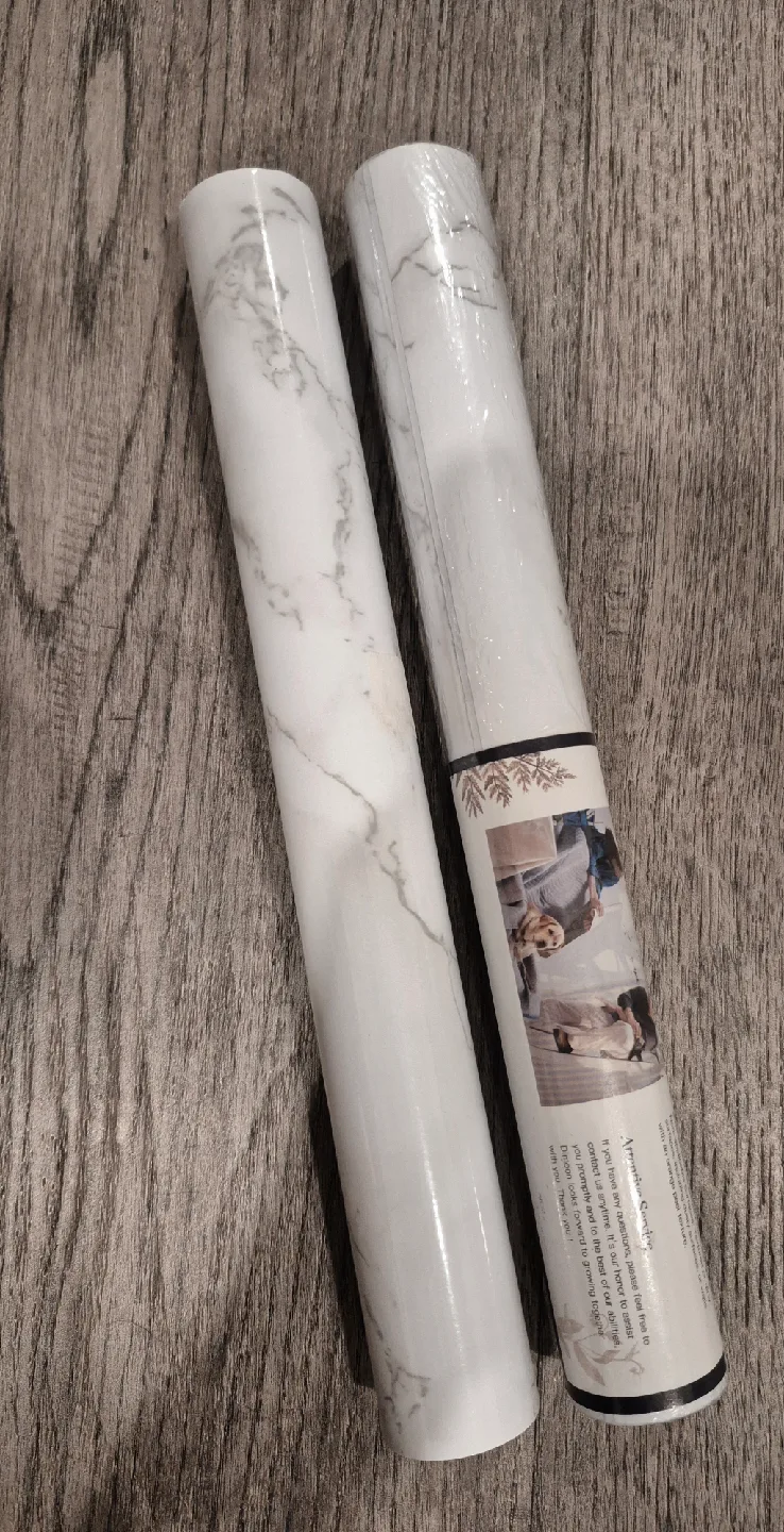 Set of 2 White and Black Marble Smooth Wallpaper 78.8"x11.8" image indicator(2)