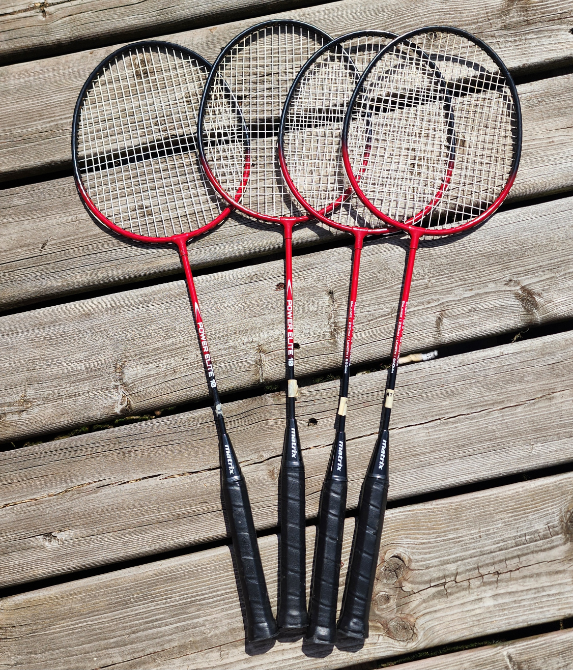 Matrix Power Elite Badminton Rackets - Set of 4