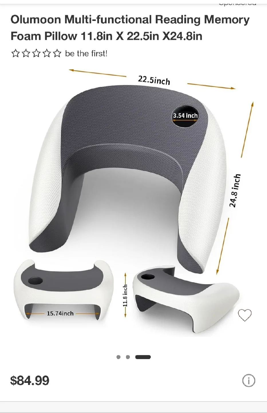 Olumoon Multi-functional Reading Pillow 🥕 image indicator(2)