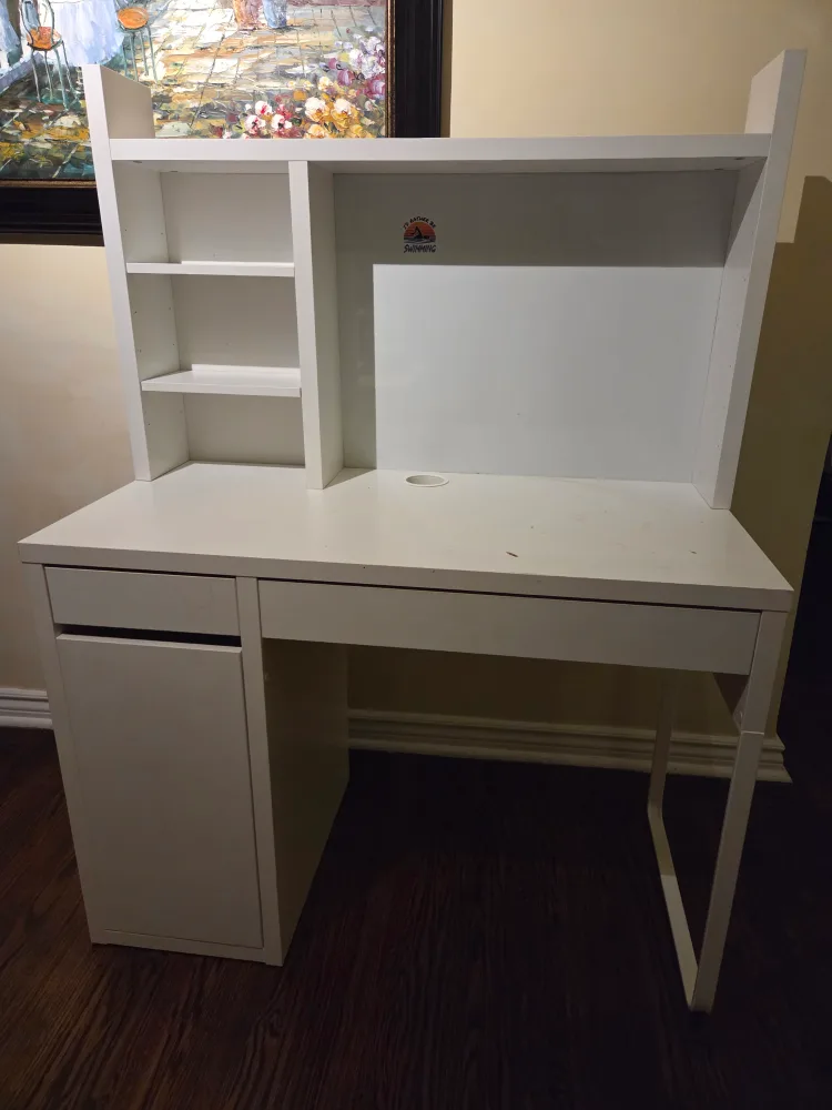 White Desk with Hutch thumbnail