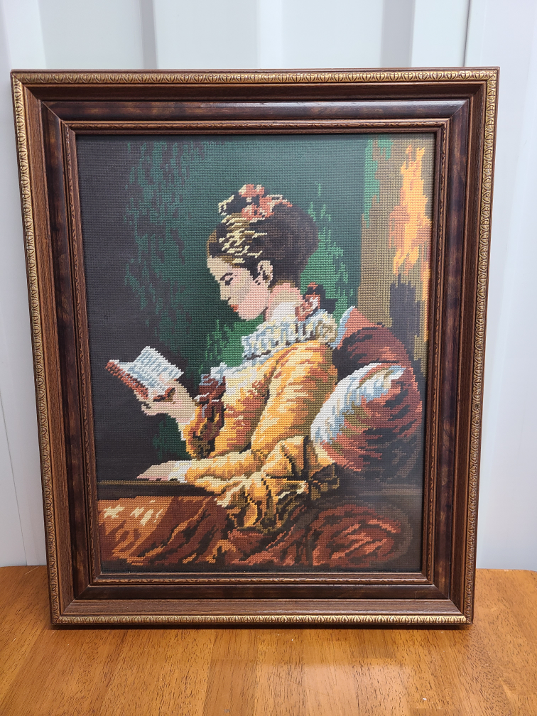 Vintage Framed Needlepoint Art