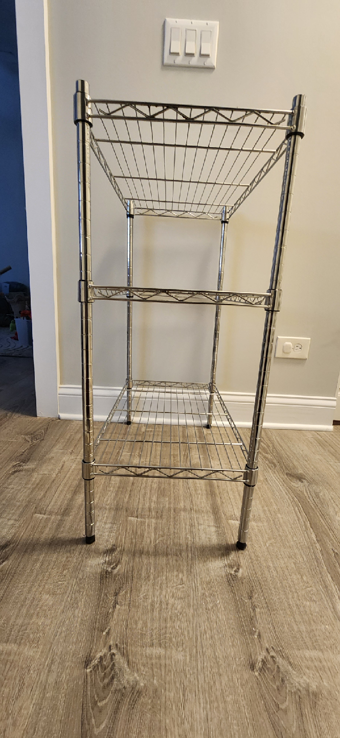 3-Tier Adjustable Metal Wire Shelving Unit - photo 2