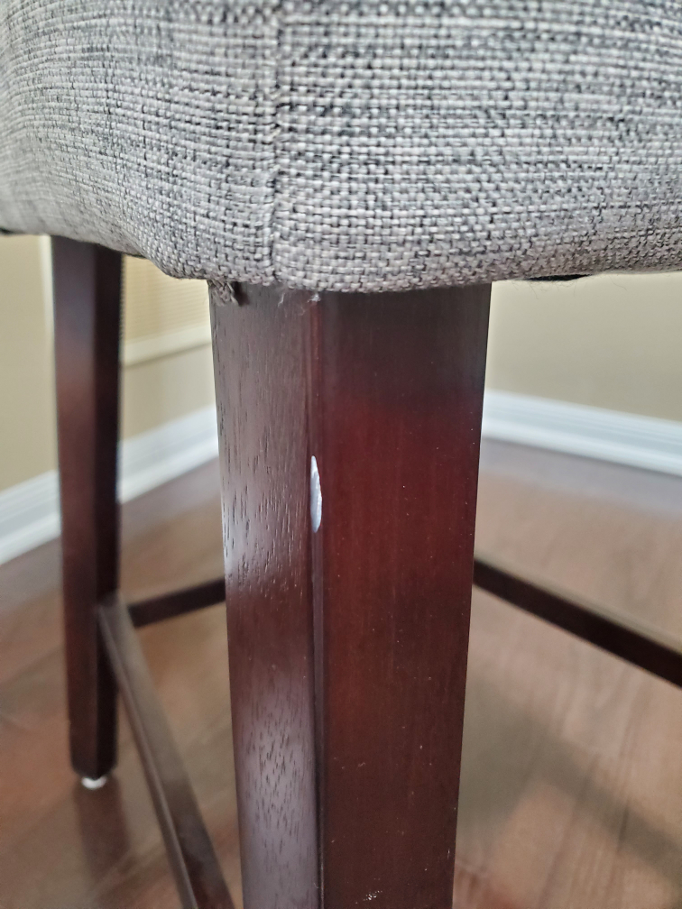 Set of 3 Grey Upholstered Bar Stools - photo 2