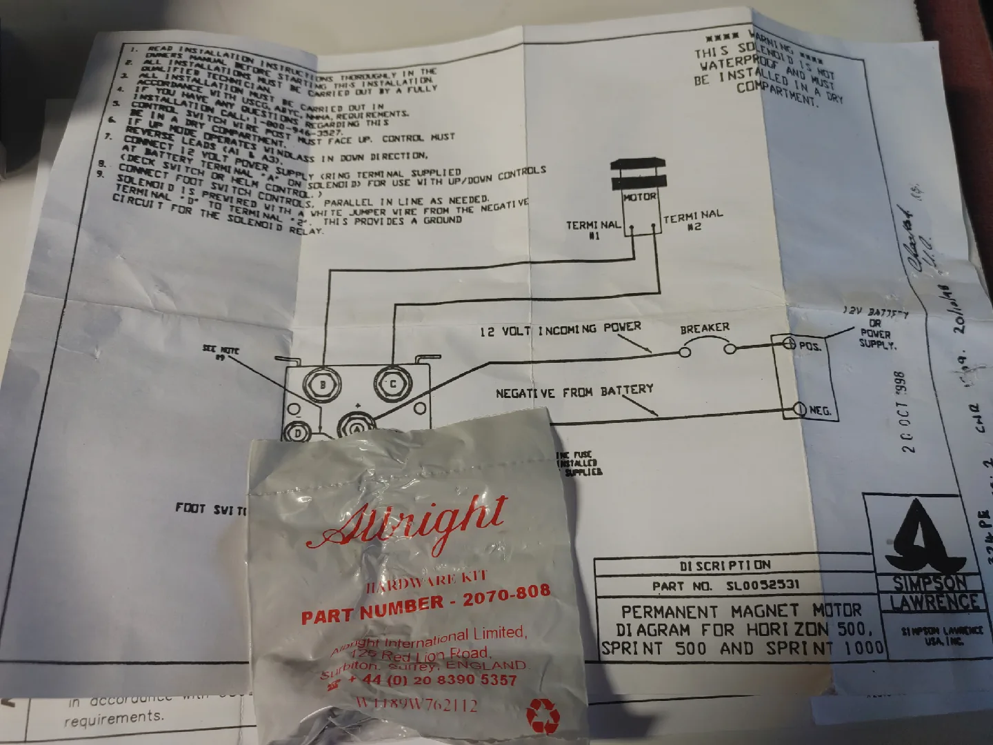 Lewmar 12V SW Windlass Control (Dual Direction) image indicator(3)