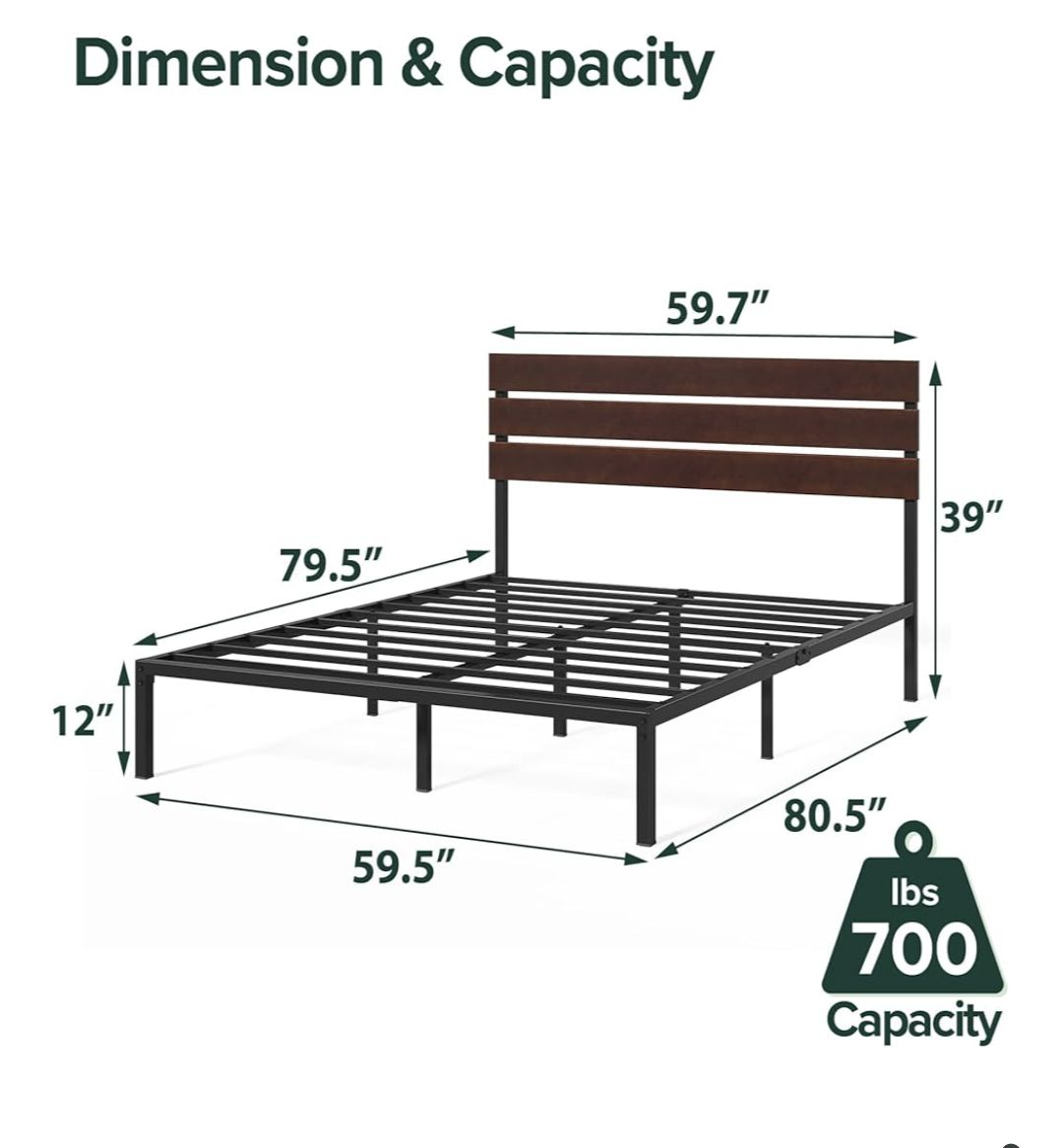 Zinus Queen Metal Bed Frame with Headboard - photo 2