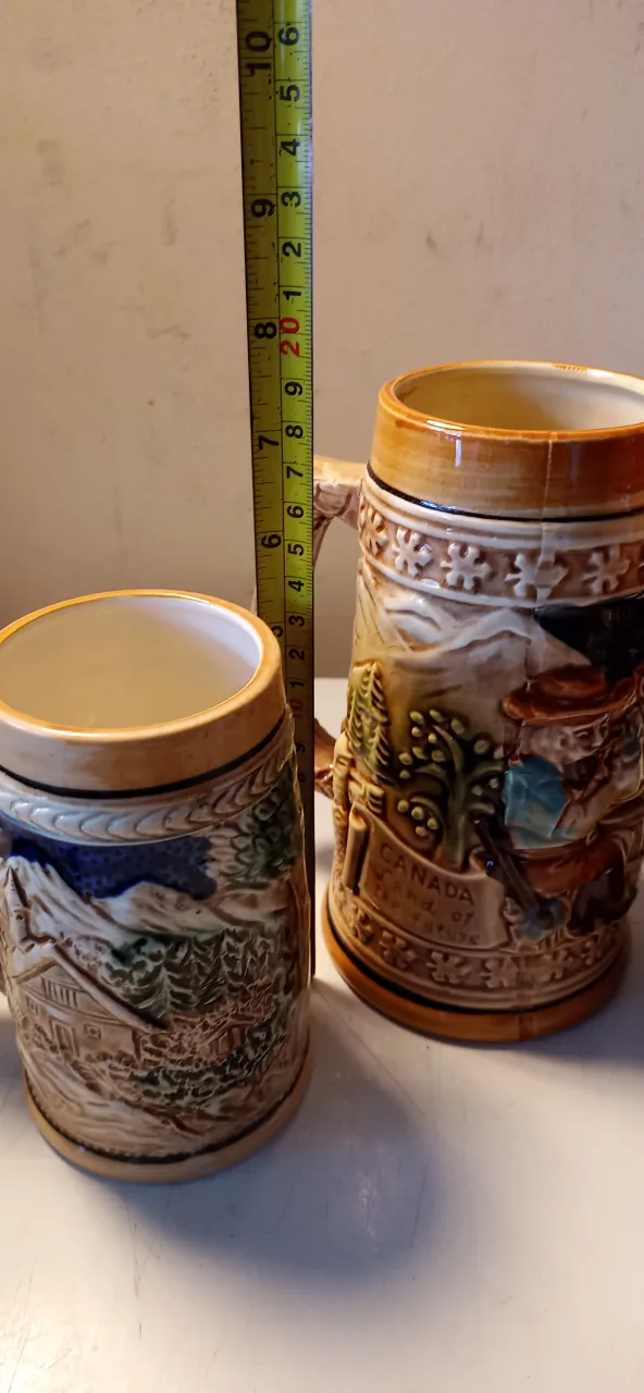 Vintage Canadian Beer Stein Mugs - Set of 3 image indicator(2)