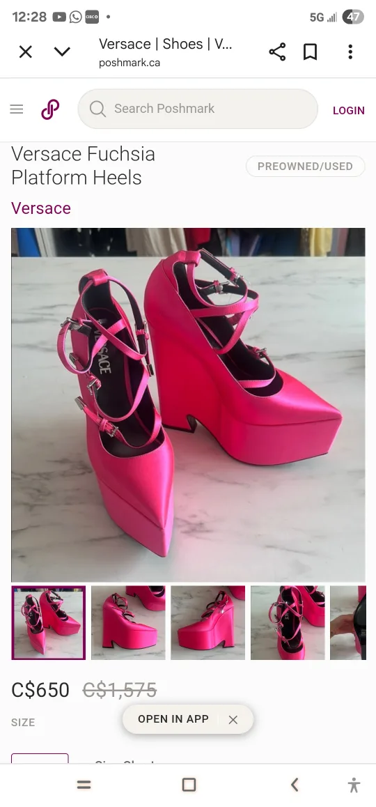 Versace Fuchsia Platform Heels - Size 38 image indicator(5)