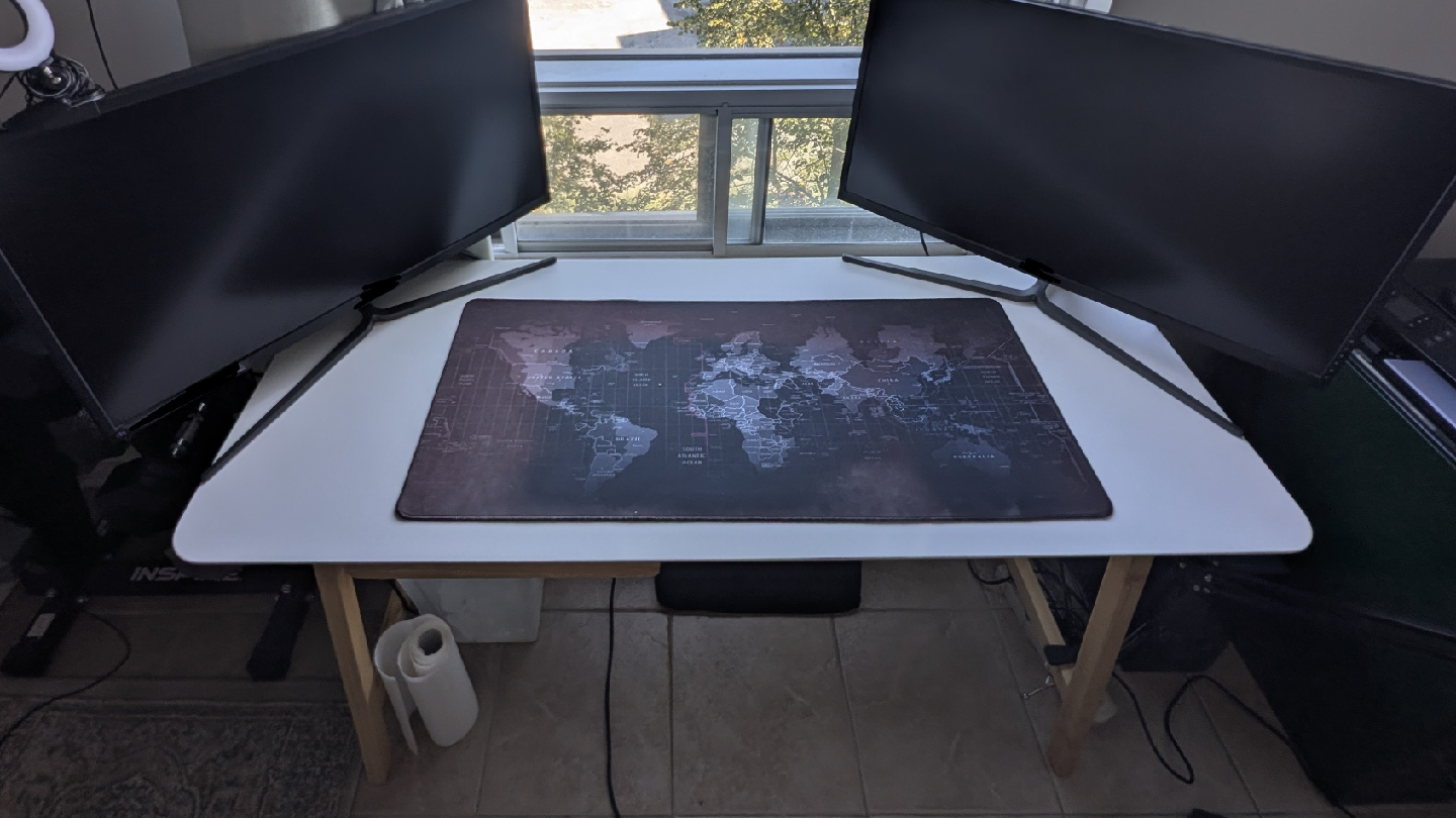 White Desk with Wooden Legs