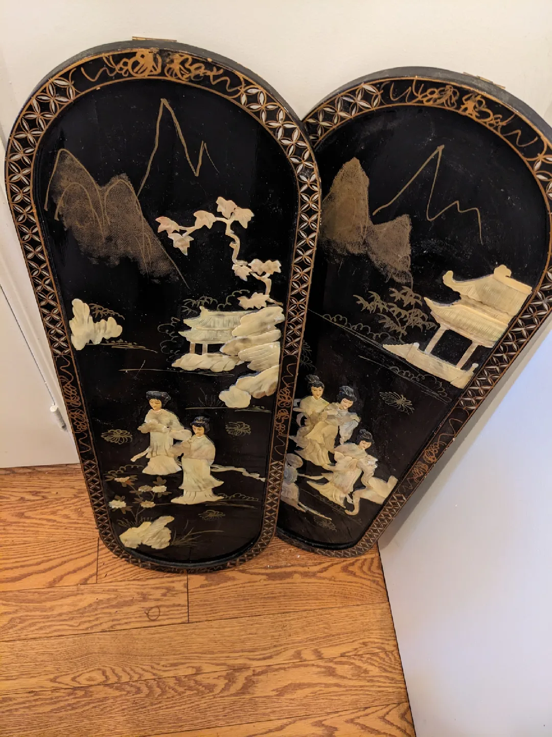 Pair of Vintage Asian Wall Panels image indicator(10)