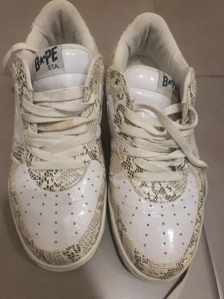 BAPE STA White Snakeskin Sneakers image indicator(6)