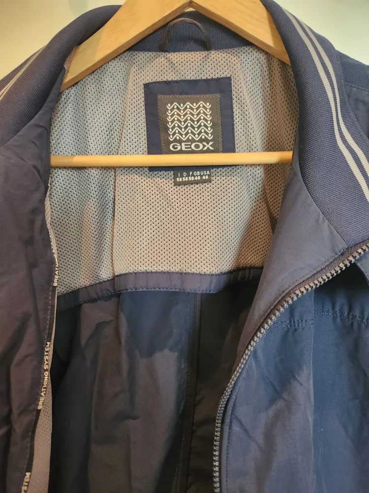 New Geox Mens Respira Blue Jacket Size 46 image indicator(2)