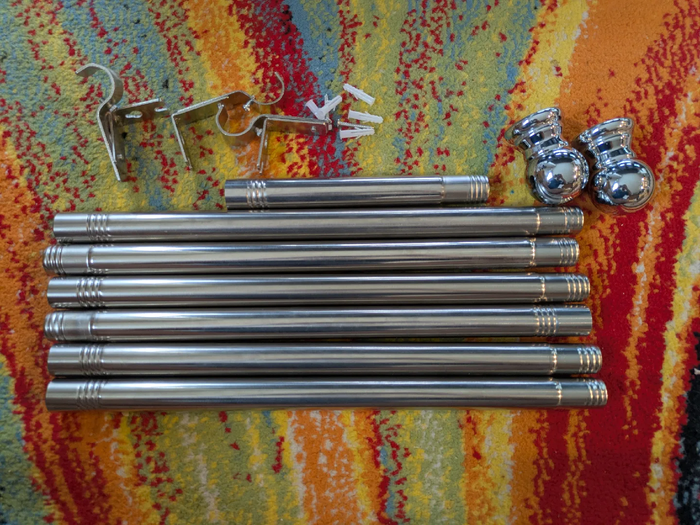 Curtain Rod Set - Silver thumbnail
