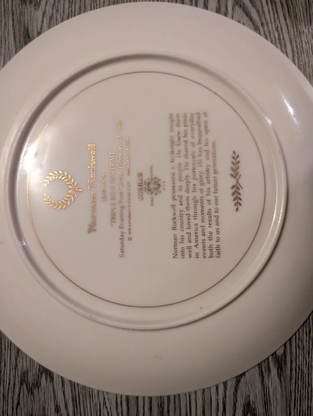 Norman Rockwell "Triple Self Portrait" Collector Plate image indicator(5)