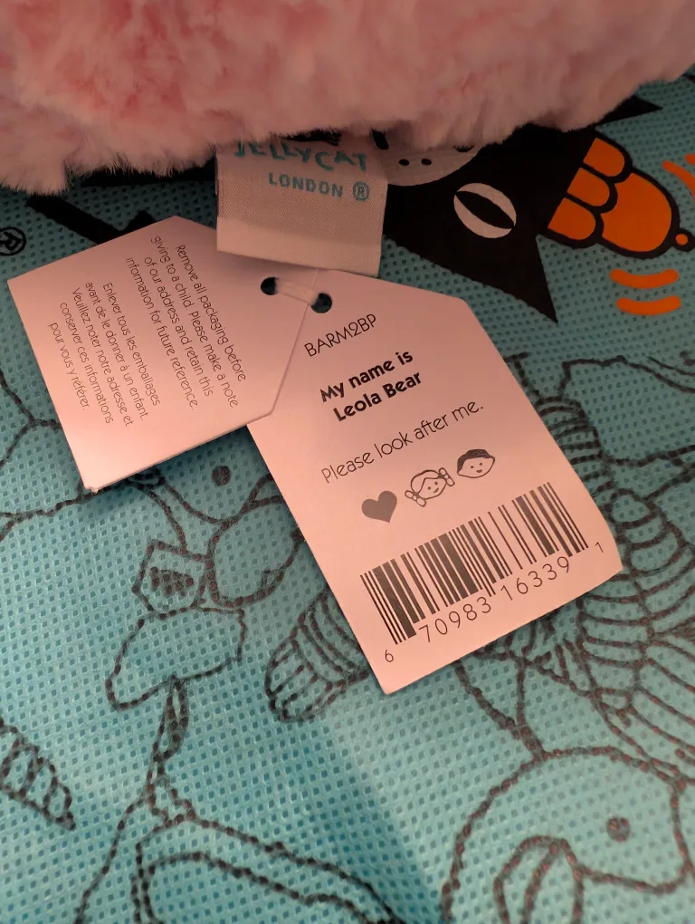 Jellycat medium Leola Bear - Pink Plush Bear image indicator(3)