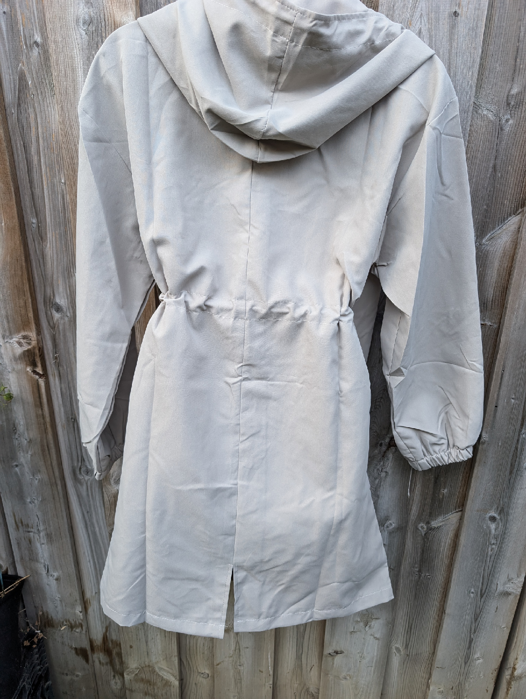 Beige Hooded Rain Coat New, not worn sml/med - photo 2