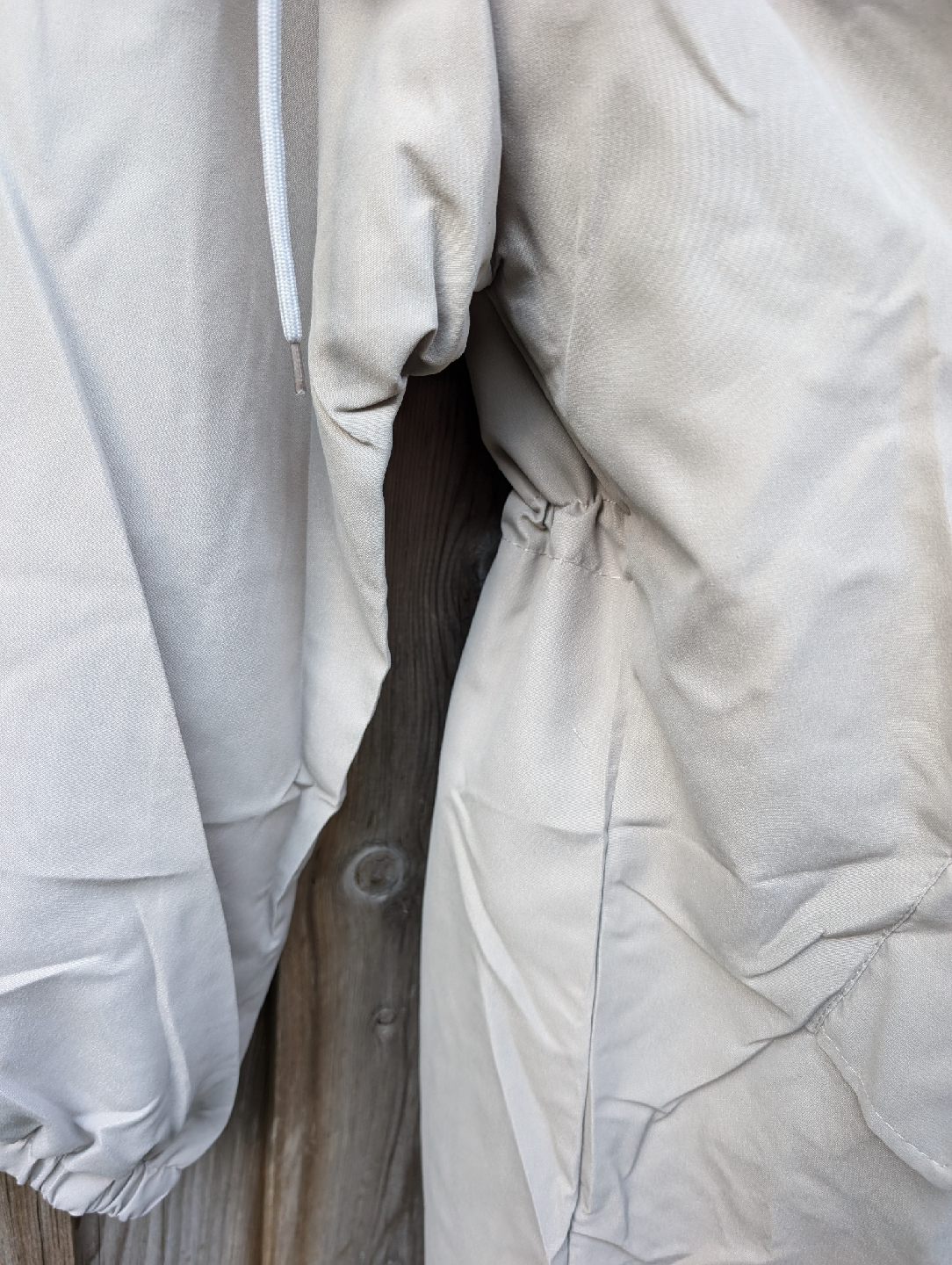 Beige Hooded Rain Coat New, not worn sml/med - photo 5