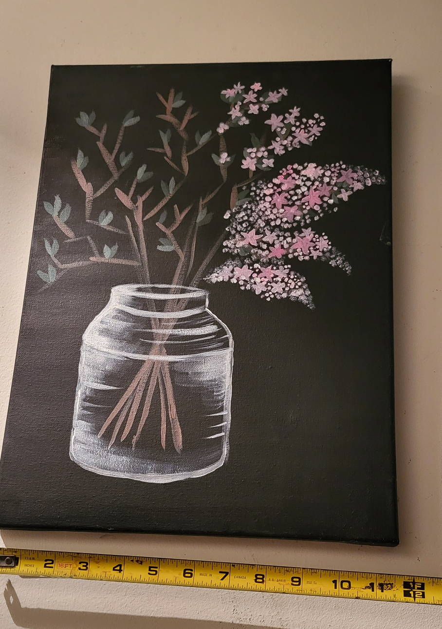 Floral Painting on Canvas - photo 4
