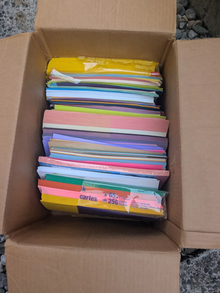 ***Free*** Box - multi coloured paper & card stock