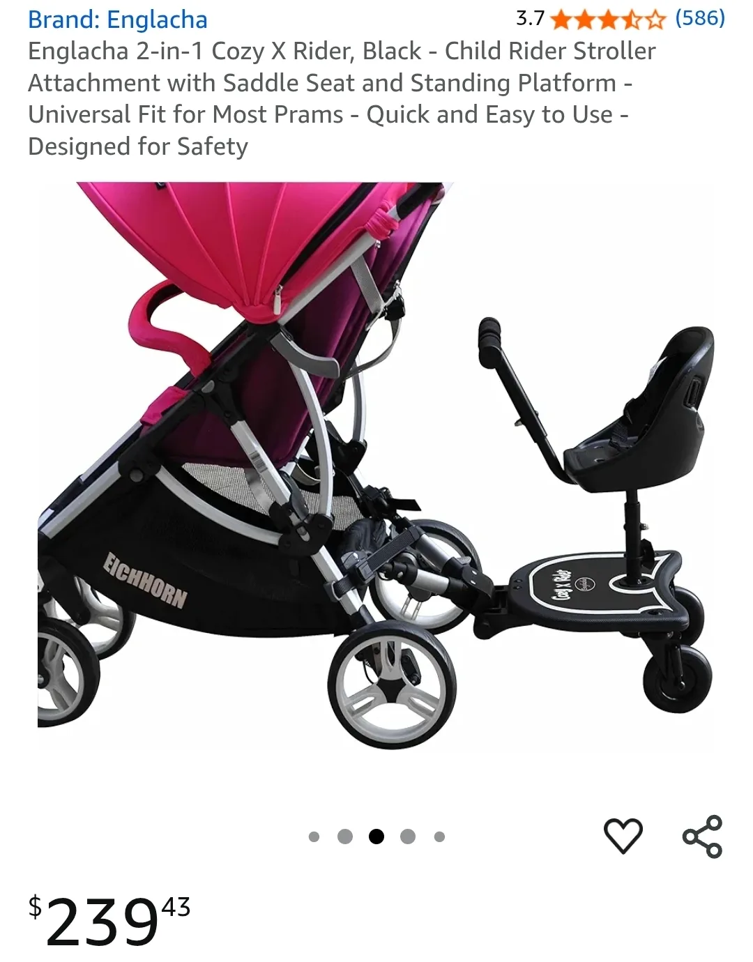 Stroller Attachment with Saddle Seat and Standing platform image indicator(2)