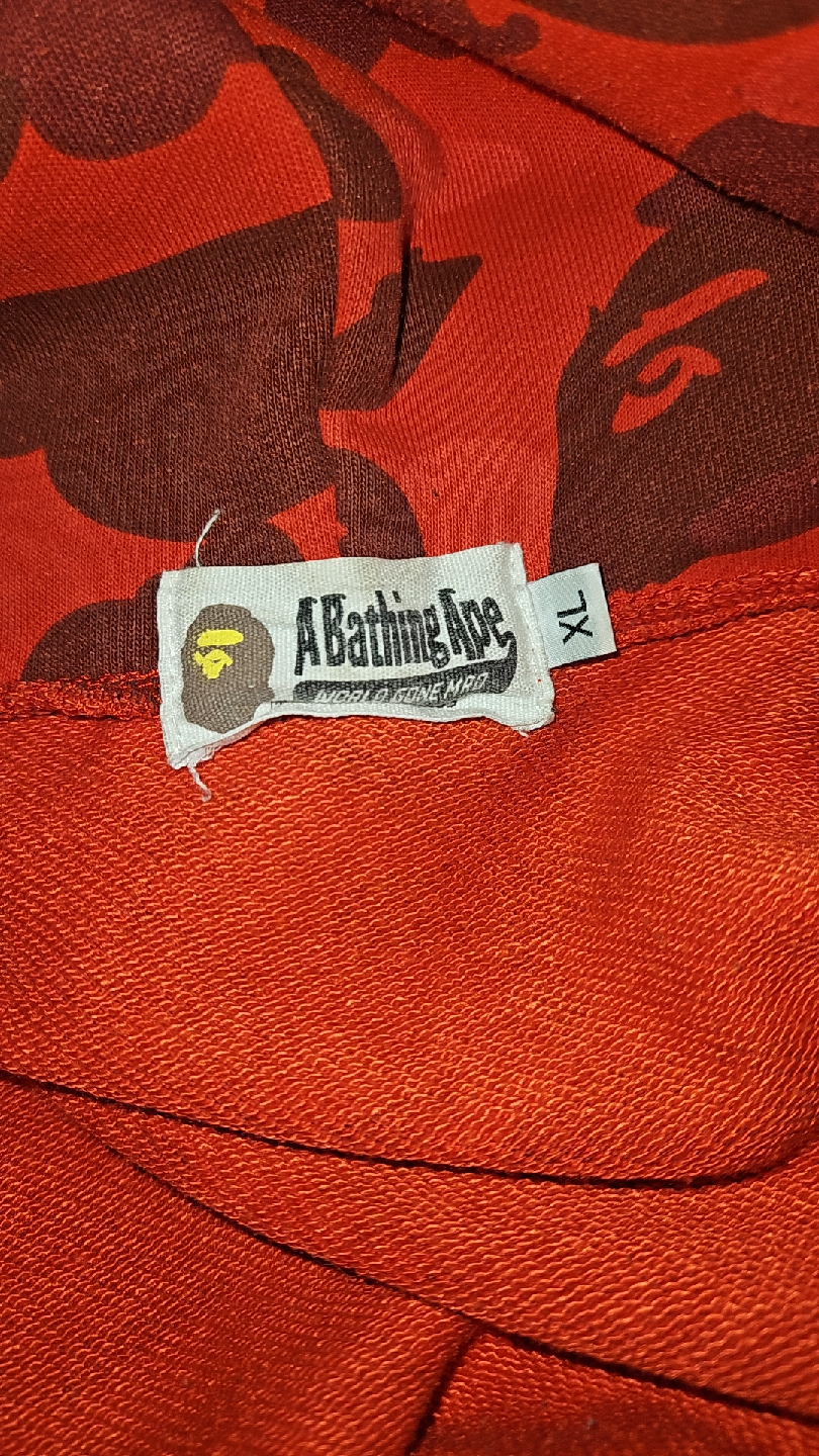 A Bathing Ape (BAPE) Red Camo Shark Hoodie - XL - photo 5