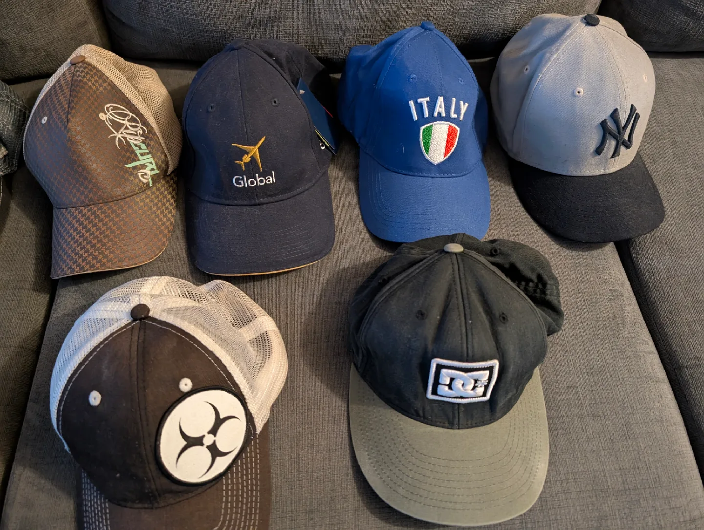 Assorted Baseball Caps - Italy, NY Yankees, Global, DC thumbnail