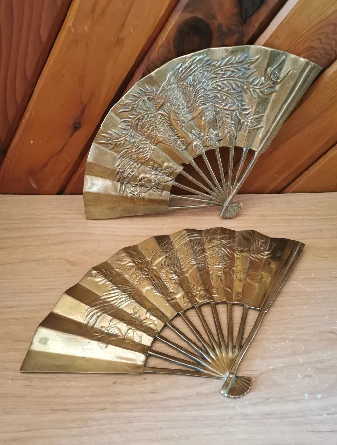 Vintage Solid Brass Phoenix Fans
