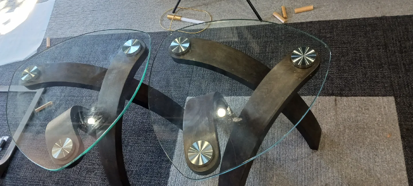 Pair of Glass Top Accent Tables image indicator(3)