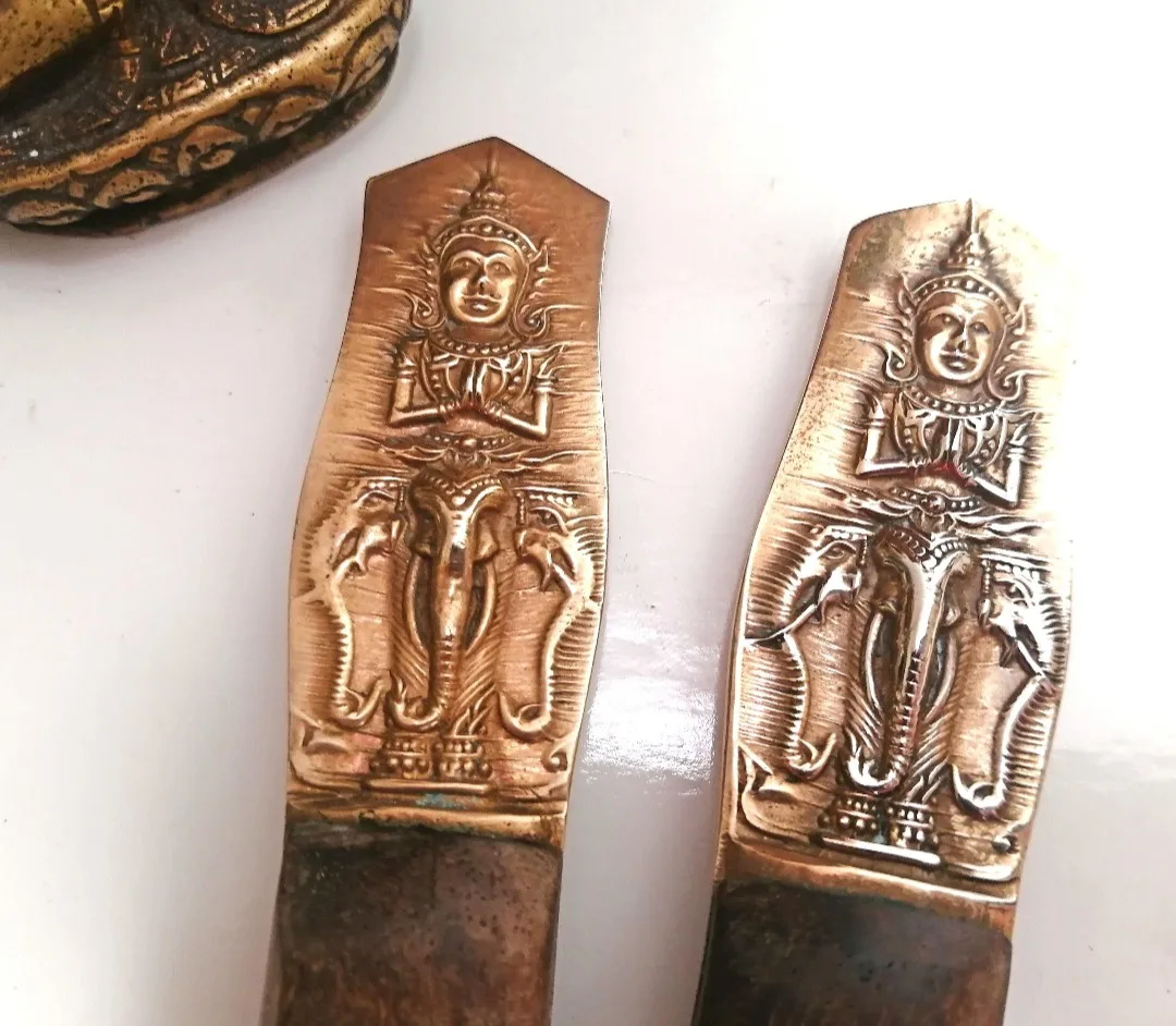 Bronze Nickel Serving Utensils ~ Salad Servers image indicator(3)