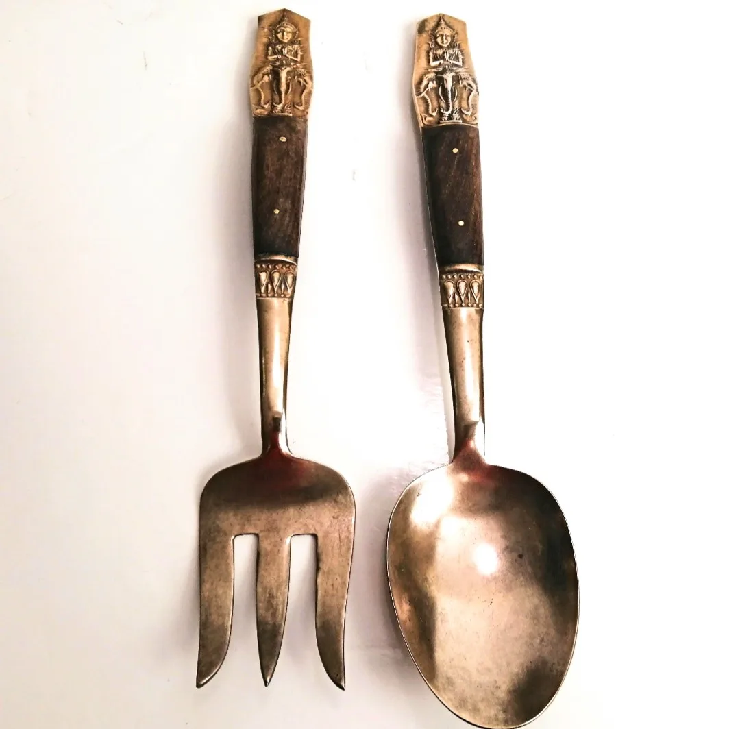 Bronze Nickel Serving Utensils ~ Salad Servers image indicator(8)
