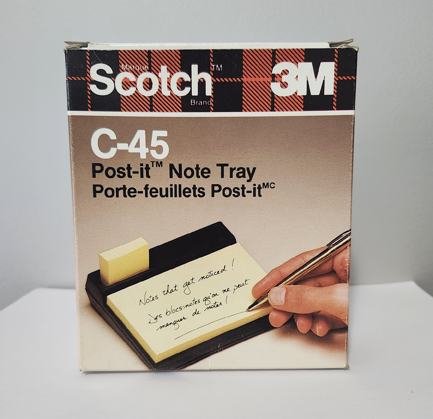 Scotch 3M C-45 Post-it Note Tray Vintage Desk Office Decor NIB