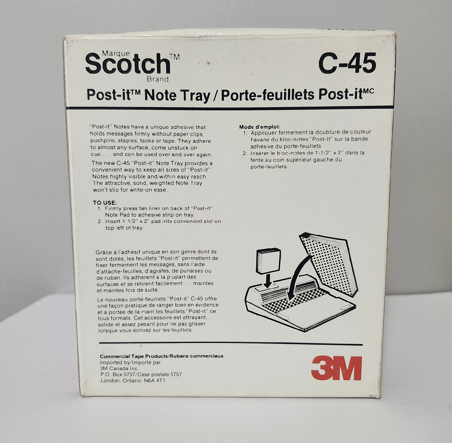 Scotch 3M C-45 Post-it Note Tray Vintage Desk Office Decor NIB - photo 2