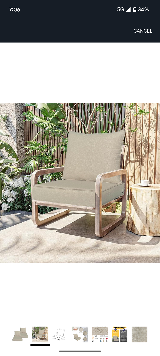 Outdoor Chair Cushions - Water Repellent - photo 2